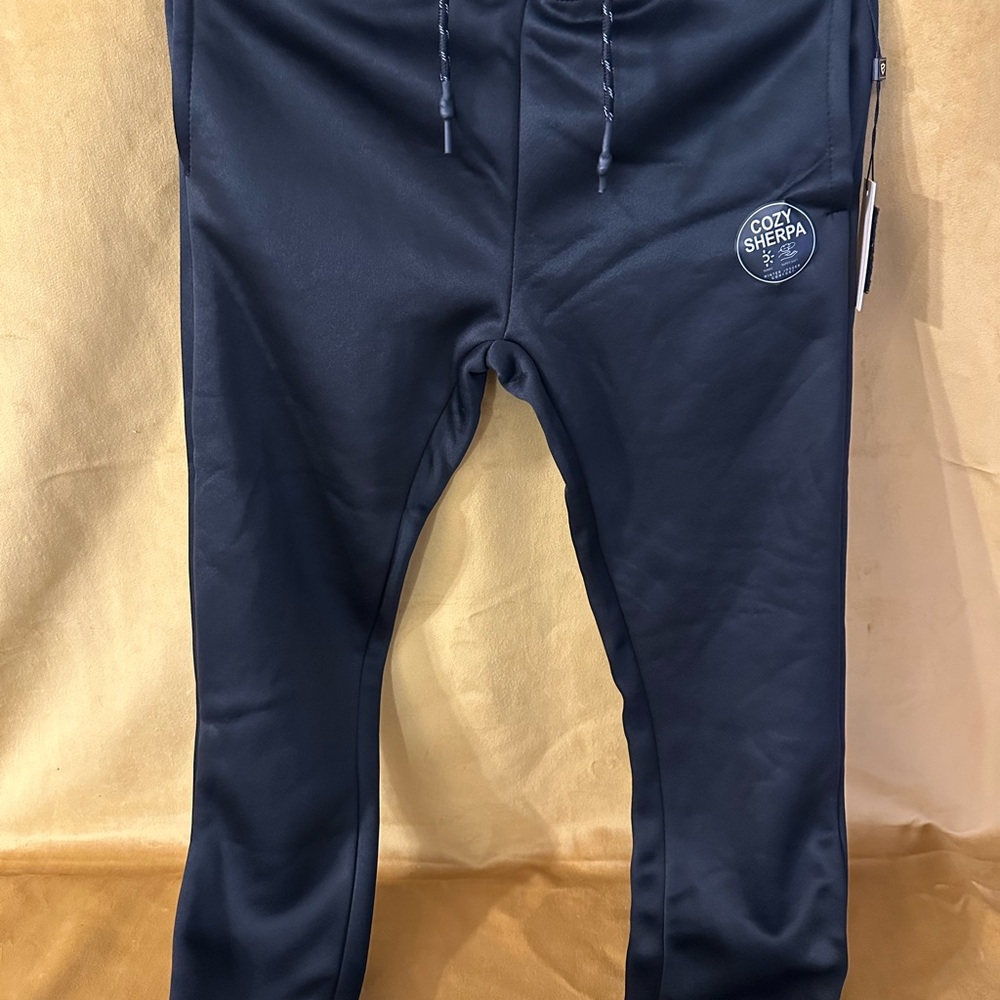 Black Relaxed Fit Sweatpants with Visible Seams
